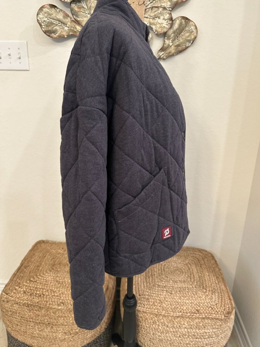 Peloton Gray Quilted Snap Button Jacket - Picture 3 of 10
